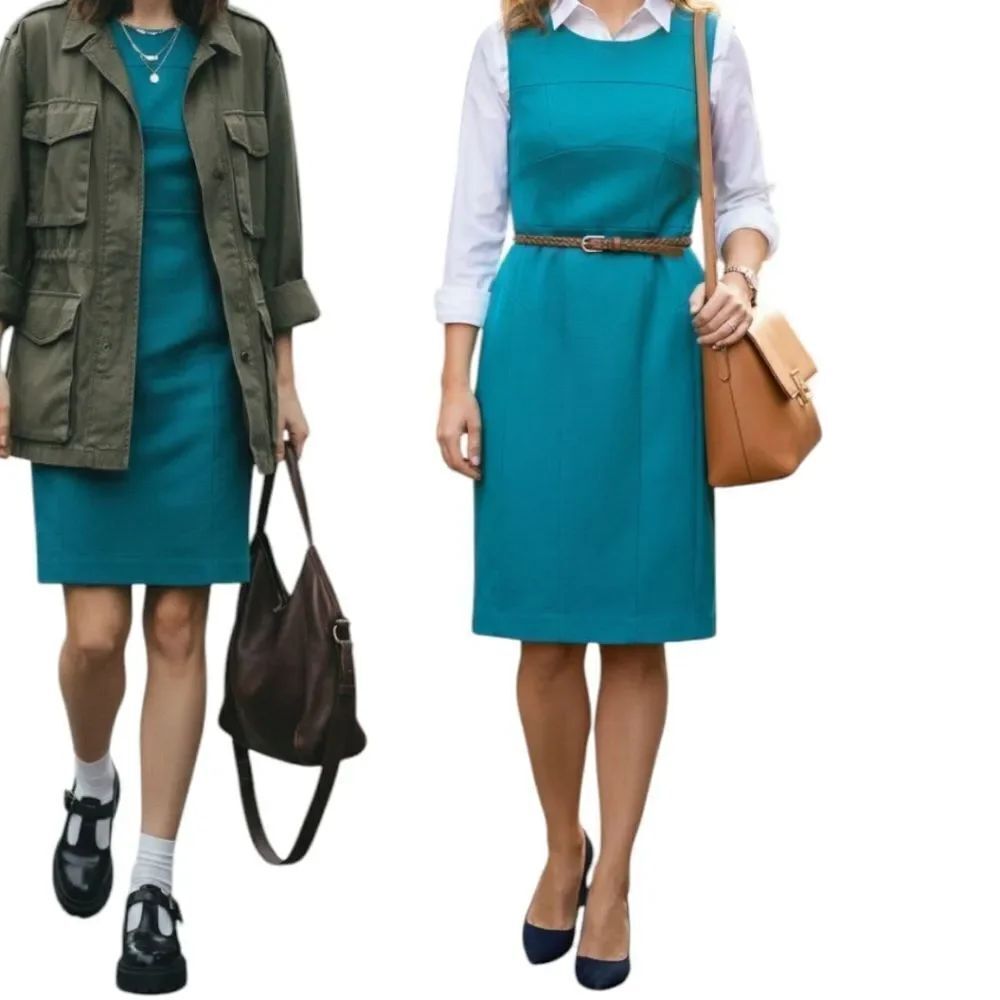Paul & Shark Turquoise MidiโSheath Dress Medium
